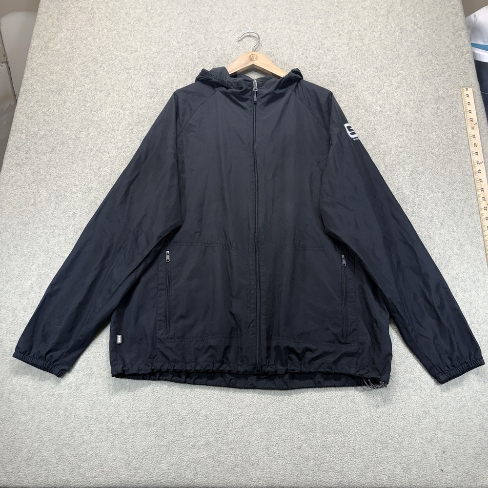 Elevate Sucker Punch Men's Hooded Windbreaker Jacket Black Size XL